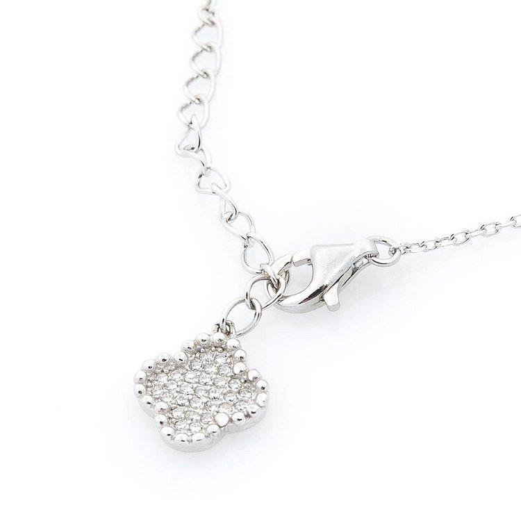 Срібний браслет "Конюшина" (фіаніти) 14981 від ювелірного магазину Онікс - 2