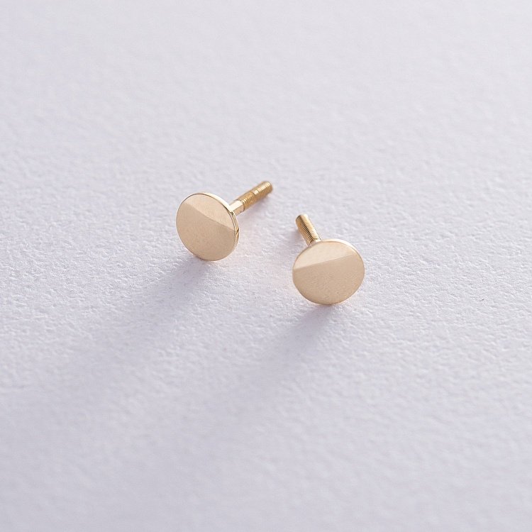 Золотые серьги-пусеты "Кружочки" с06452 Золотые серьги-пусеты "Кружочки" с06452 от ювелирного магазина Оникс