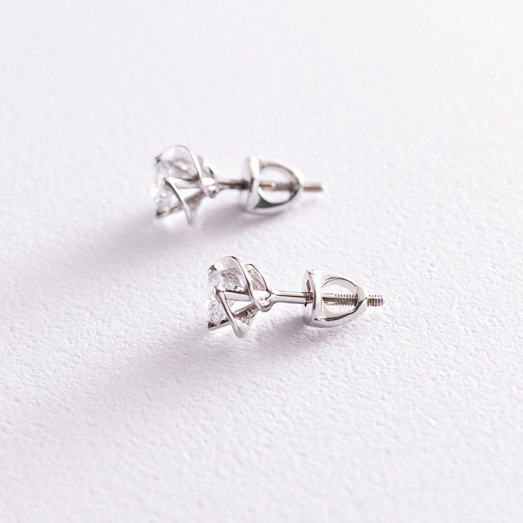 Золоті сережки-пусети (фіаніти) с01928 від ювелірного магазину Онікс - 3