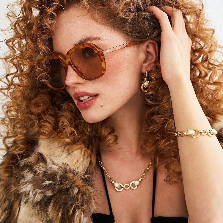 Серьги "Пантера" в желтом золоте (фианиты) с04988 от ювелирного магазина Оникс - 7