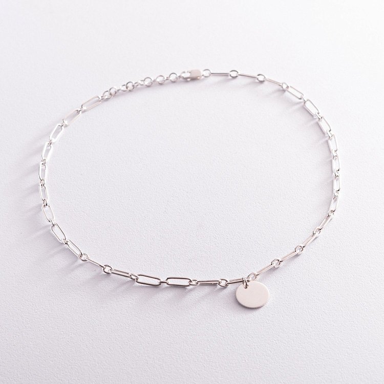 Срібне кольє "Ланцюжок з монетою" (можливе гравірування) 181186 від ювелірного магазину Онікс - 9