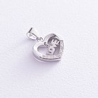 Серебряная подвеска "Сердце" с фианитами 132252 от ювелирного магазина Оникс