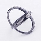 Срібний перстень з фіанітами 111815 от ювелирного магазина Оникс - 1