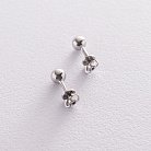 Серебряные серьги - пусеты "Шарики" 123006 от ювелирного магазина Оникс