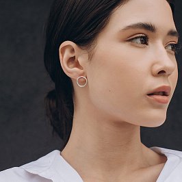 Серебряные серьги "Круговорот" 1.4 см 122491