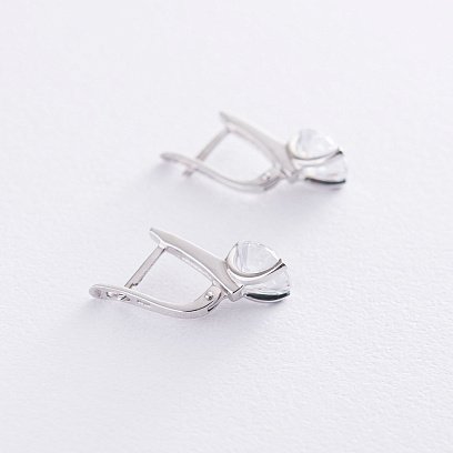 Золотые серьги с фианитами с02895 №3