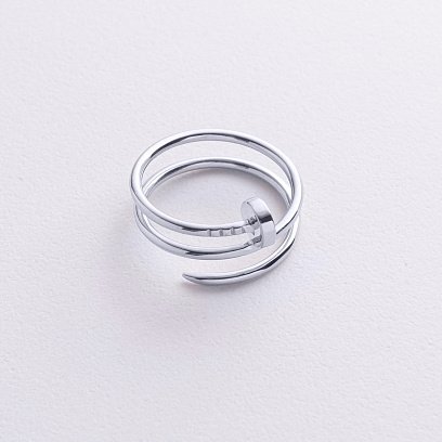 Кольцо "Гвоздь" в белом золоте к08177 №5