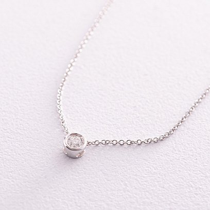 Золотое колье с одним камнем (бриллиант) колб0082са №3