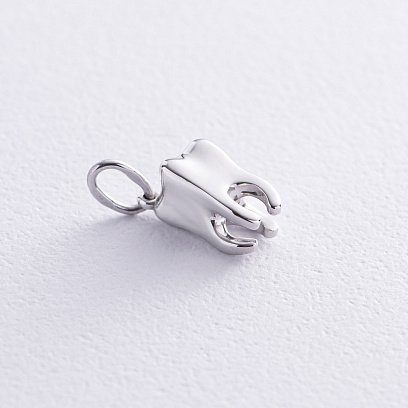 Золотой кулон "Зуб" с бриллиантом 110781121 №4