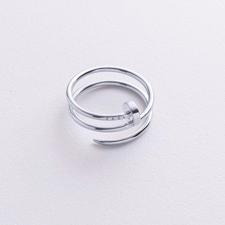 Кольцо "Гвоздь" в белом золоте к08177 от ювелирного магазина Оникс - 4