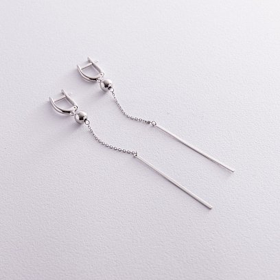 Серебряные висячие серьги "Шарики" 902-01360 №2