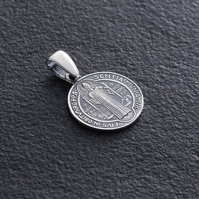 Серебряная ладанка Святого Бенедикта 131553