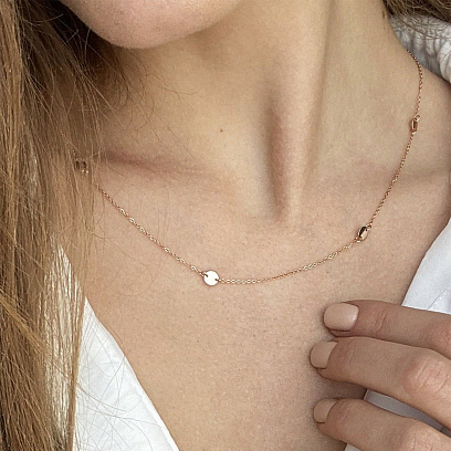 Золотое колье "Монетки" 860252 №6