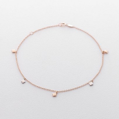 Золотий браслет на ногу "Конюшина" б03683