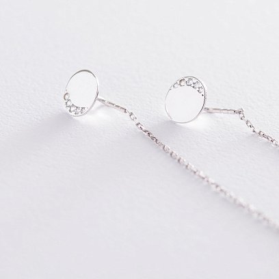 Золоті сережки-протяжки (фіаніти) с06769 №4