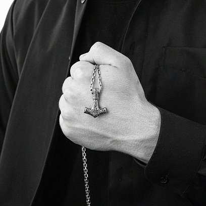 Срібна підвіска "Молот Тора" 132748 №7