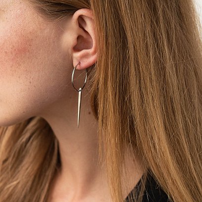 Срібні сережки - кільця "Асиметрія" 4853 №2