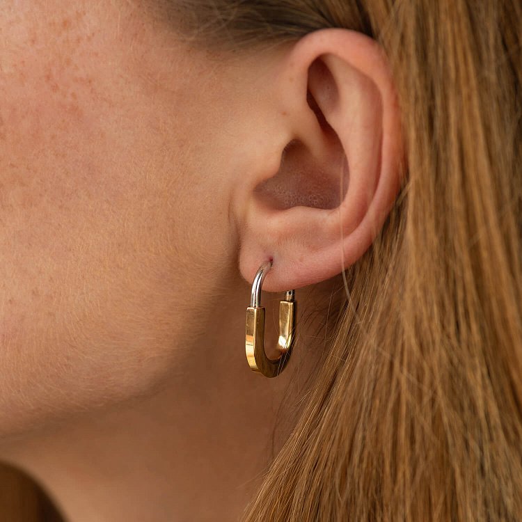 Серьги "Camilla" (желтое, белоe золото) с08866 от ювелирного магазина Оникс - 4