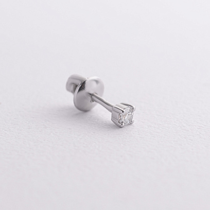 Серебряная моносерьга с фианитом 2299/1p-CZ