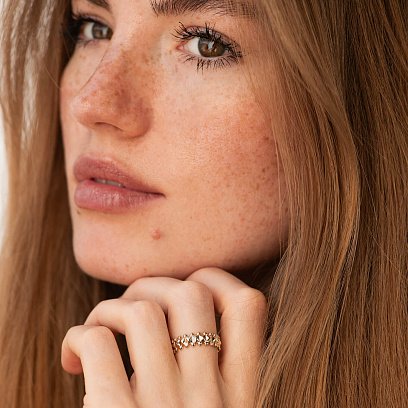 Каблучка "Teresa" у жовтому золоті к08146 №4