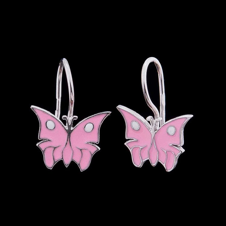 Сережки дитячі "Метелики" (емаль) 121783р від ювелірного магазину Онікс