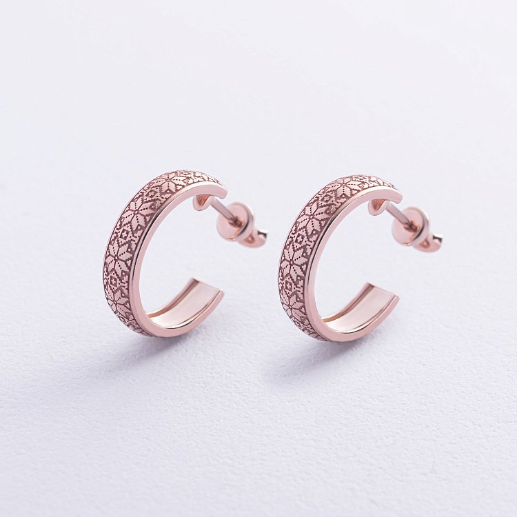 Золоті сережки - пусети "Вишиванки" 338731300 від ювелірного магазину Онікс