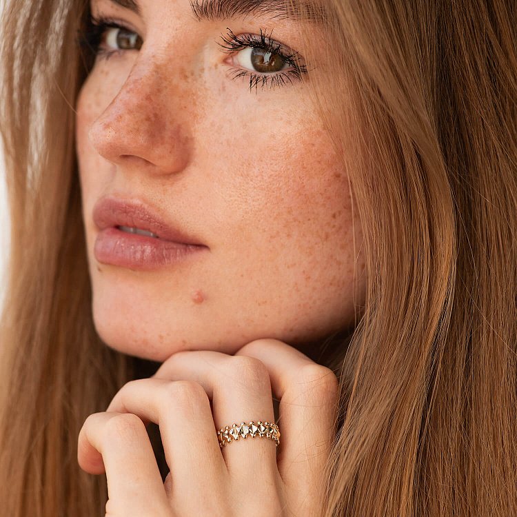 Каблучка "Teresa" у жовтому золоті к08146 від ювелірного магазину Онікс - 3