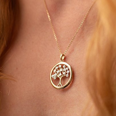 Підвіска "Дерево життя" у жовтому золоті п03972 №4