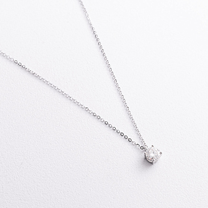 Серебряное колье (муассанит) 181382 №2