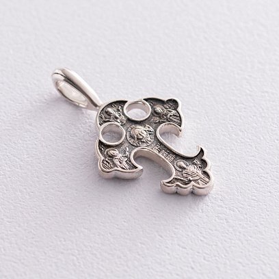 Серебряный крест "Спас Нерукотворный. Прп. Петр и Феврония Муромские. Свт. Николай Мирликийский" 131382 №4