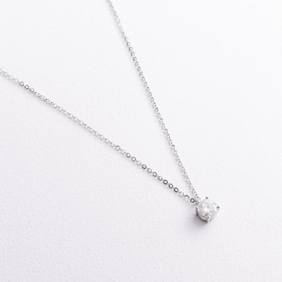Серебряное колье (муассанит) 181382 №2