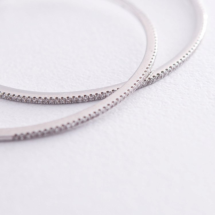 Золотые серьги - кольца с бриллиантами с690 от ювелирного магазина Оникс - 4