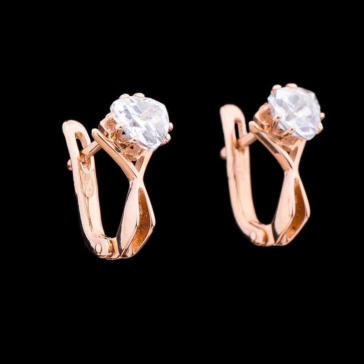 Золотые серьги (фианит) с01264 от ювелирного магазина Оникс