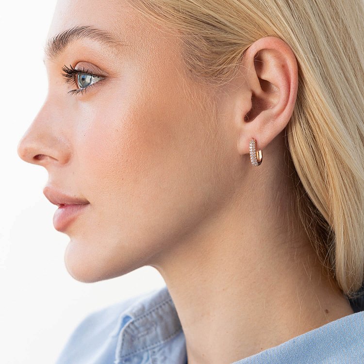 Золоті сережки "Беата" з білими фіанітами с07860 від ювелірного магазину Онікс - 3