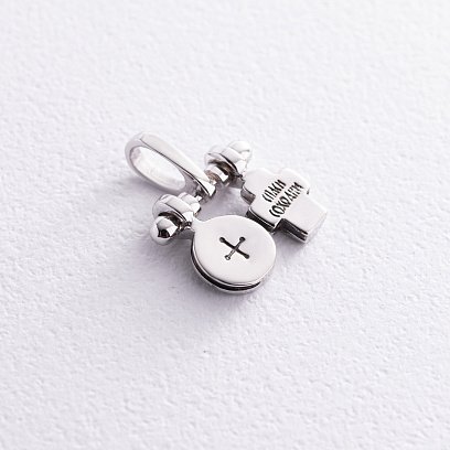 Золотая подвеска c крестиком и ладанкой п03791 №4