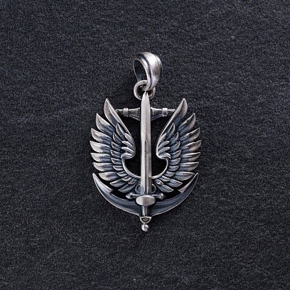 Серебряный кулон "Защитник Украины" 1279