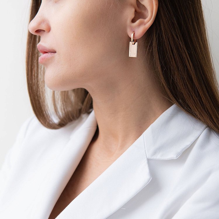 Золоті сережки - кільця с07023 від ювелірного магазину Онікс - 1