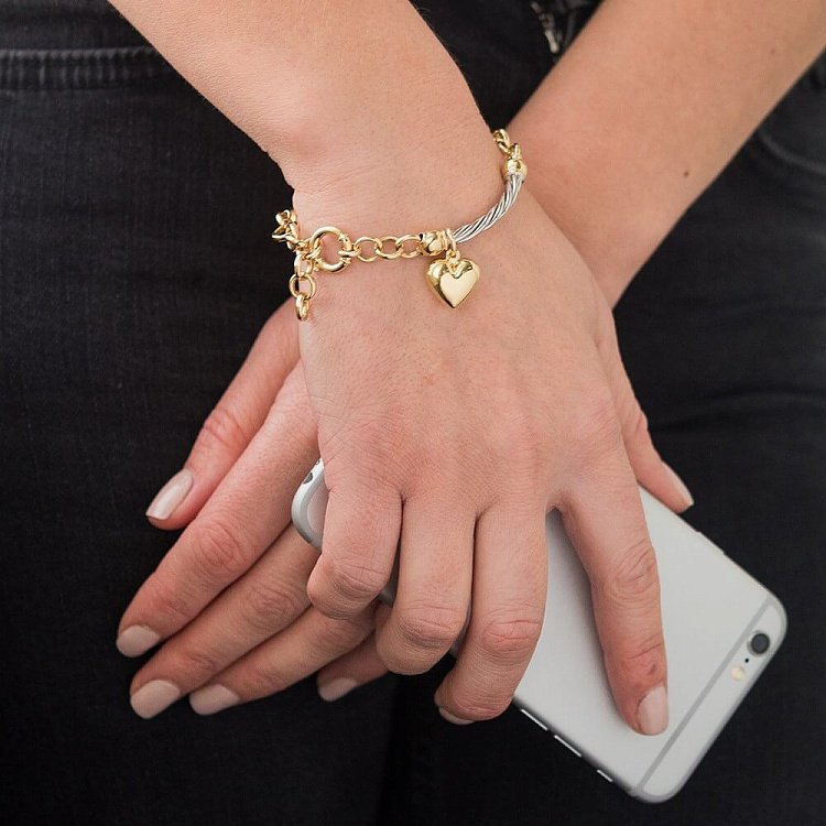 Золотий браслет з білого і жовтого золота б01873 від ювелірного магазину Онікс - 3