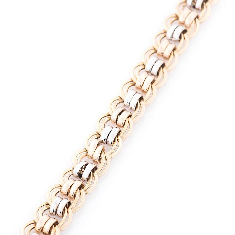 Золотой браслет плетение Бисмарк б01380 от ювелирного магазина Оникс - 1