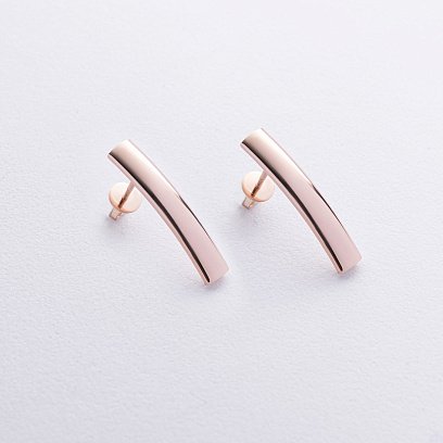 Сережки - пусети "Molly" в червоному золоті с08538 №2