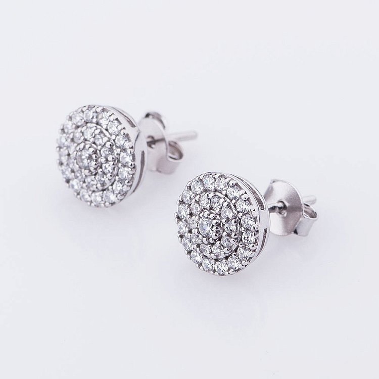 Сережки-Пусети з фіанітами 121918 від ювелірного магазину Онікс