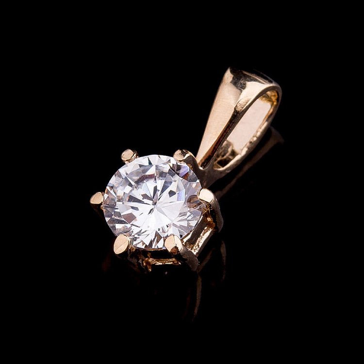 Золотая подвеска (фианит) п02140 от ювелирного магазина Оникс