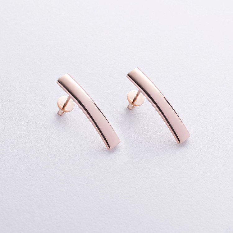 Сережки - пусети "Molly" в червоному золоті с08538 від ювелірного магазину Онікс - 1