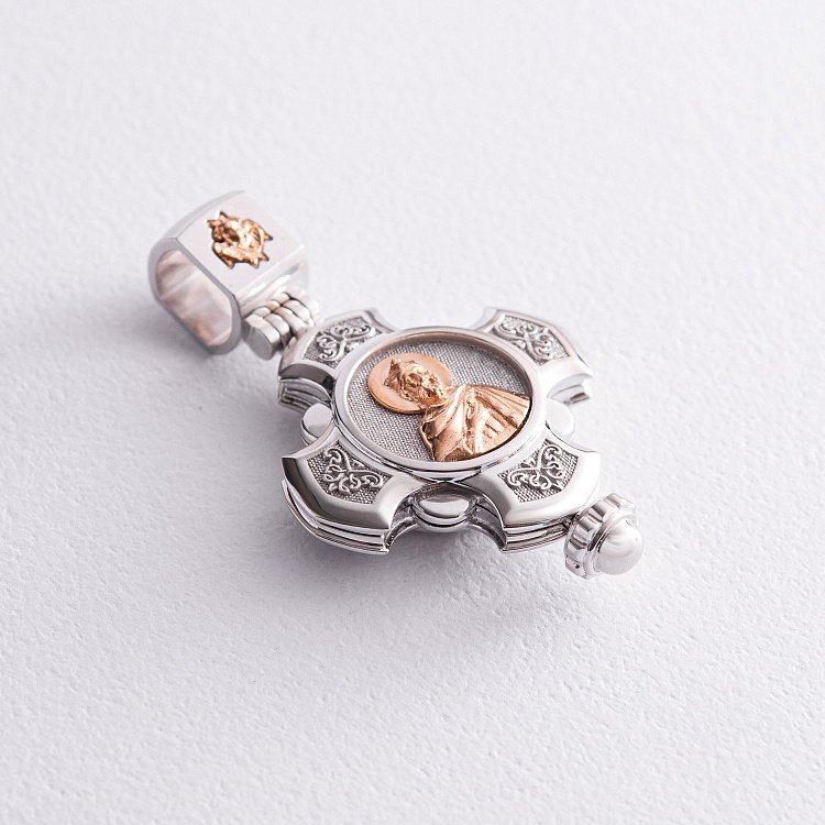 Золотой крест - мощевик 123241100 от ювелирного магазина Оникс - 4