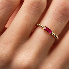 Золотое кольцо "Аннабель" с розовым фианитом к07181 от ювелирного магазина Оникс - 5