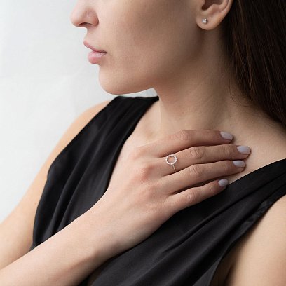 Золотое кольцо "Круг" с бриллиантами кб0335di №4