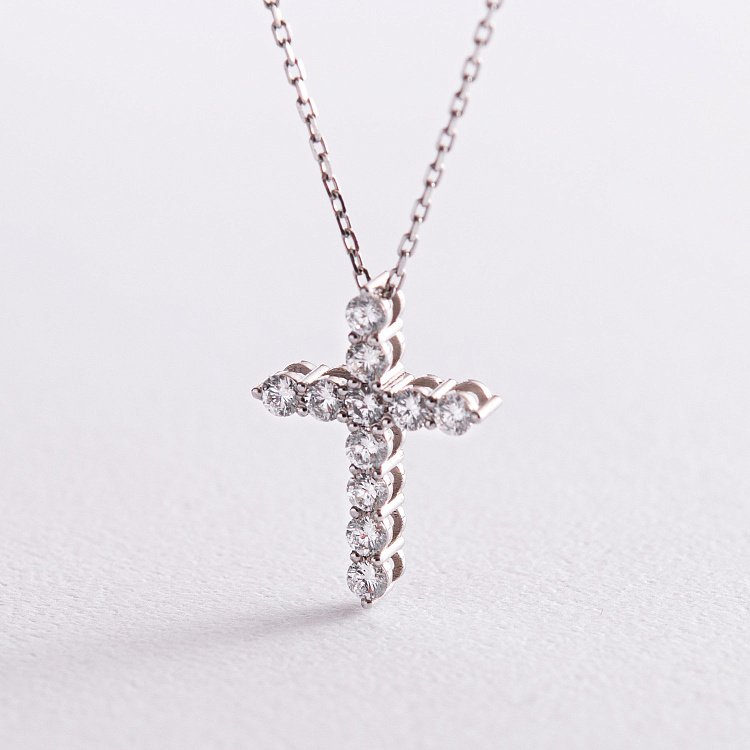 Золоте кольє "Хрестик" з діамантами 112131121 від ювелірного магазину Онікс