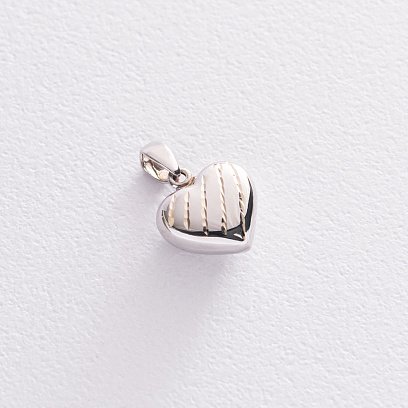 Кулон "Сердце" в белом золоте п03548