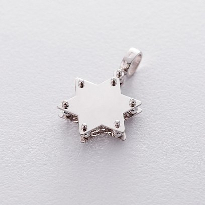 Подвеска "Звезда Давида" из белого золота п03307 №3