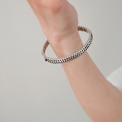 Жорсткий браслет "Pauline" у білому золоті б05648 №4